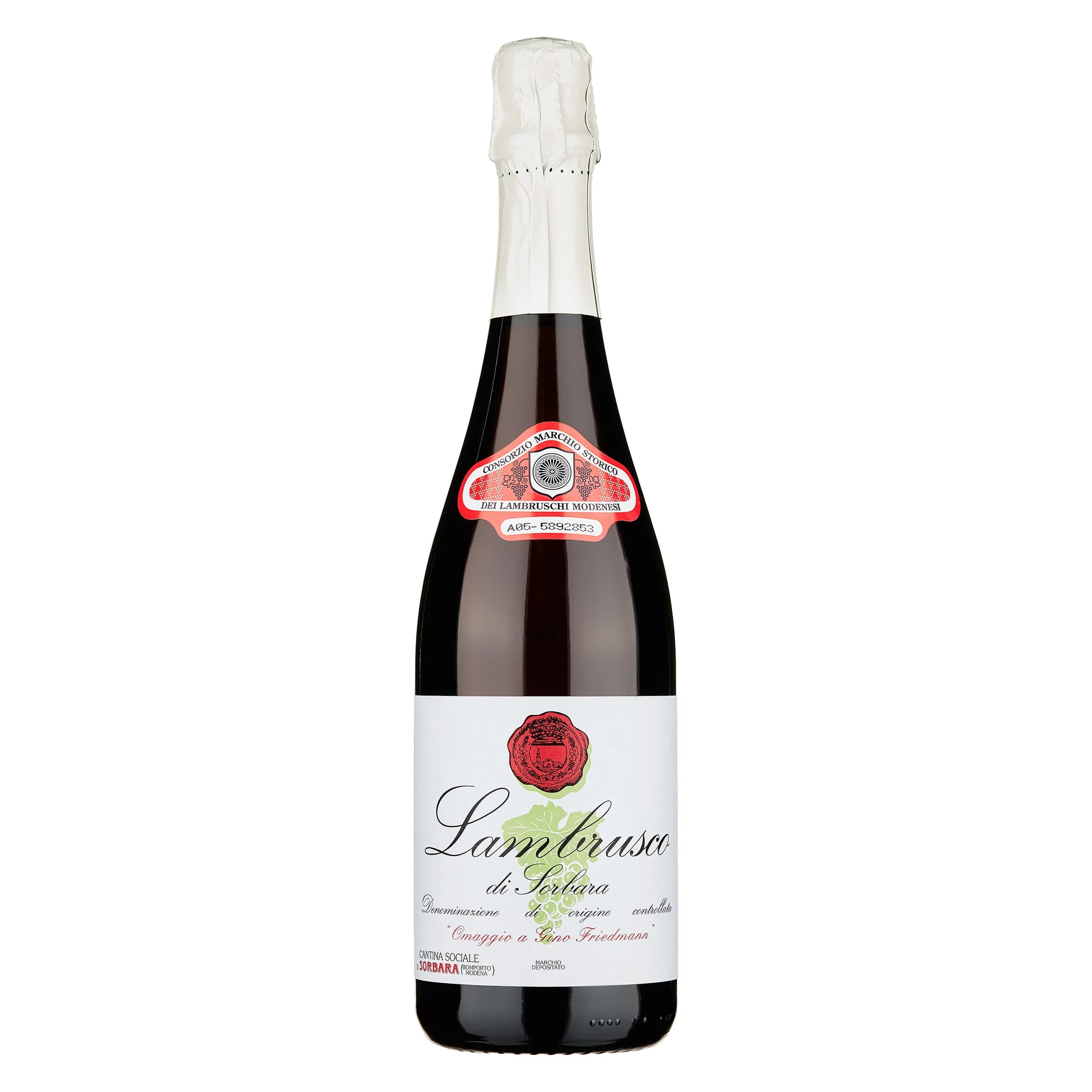 Lambrusco di Sorbara Frizzante Secco DOC "Omaggio a Gino Friedmann" - Cantina di Sorbara