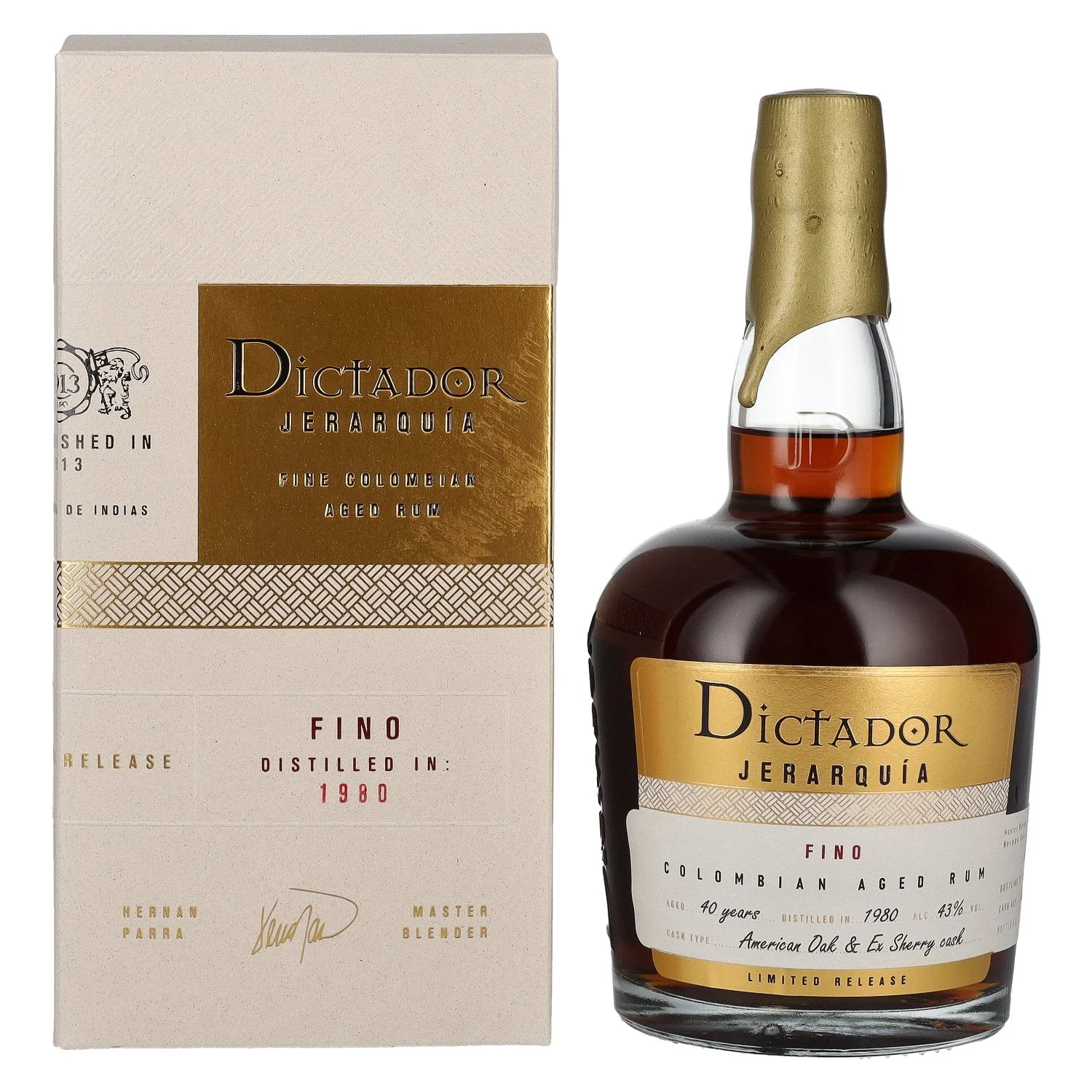 Dictador Jerarquia Fino 40 Year Old American Oak & Ex Sherry Cask 1980 Rum | 700ML