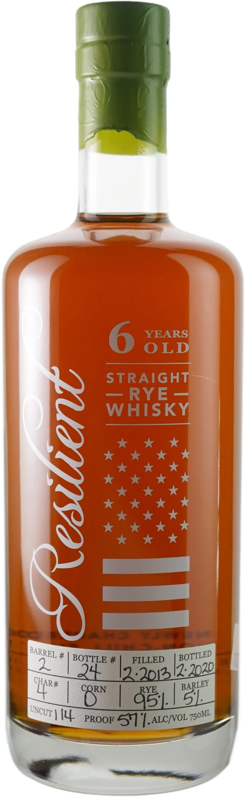 Resilient Barrel Strength Single Barrel # 2 Straight Rye Whiskey