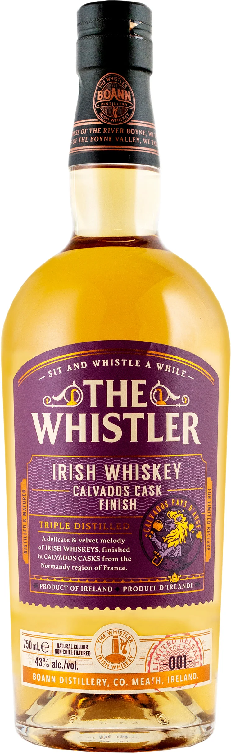 The Whistler Calvados Cask FInished Irish Single Malt Whiskey