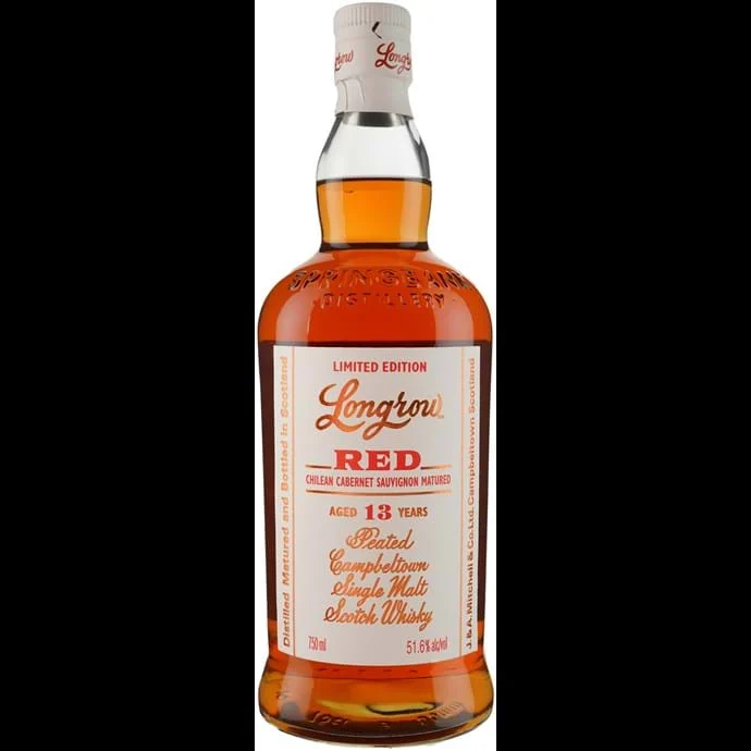 Longrow Red 13 year Old Chilean Cab Sauv Cask Scotch Whiskey - Whisky