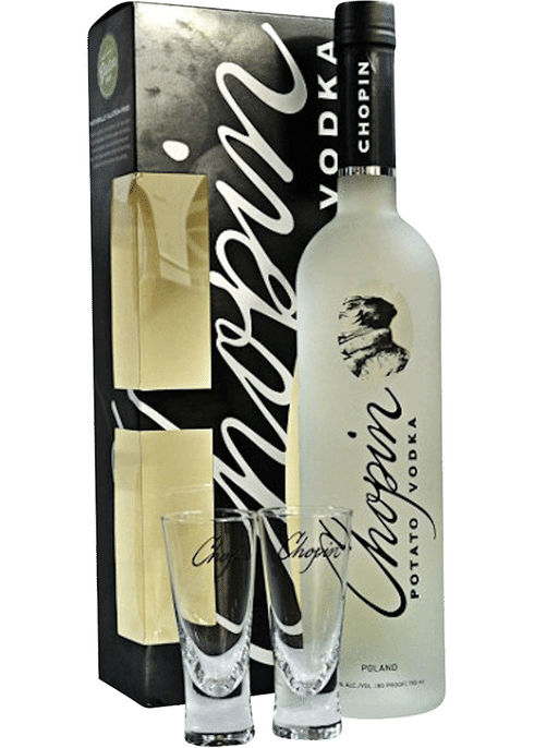 Chopin Potato Black Vodka W/2 Shot Glass
