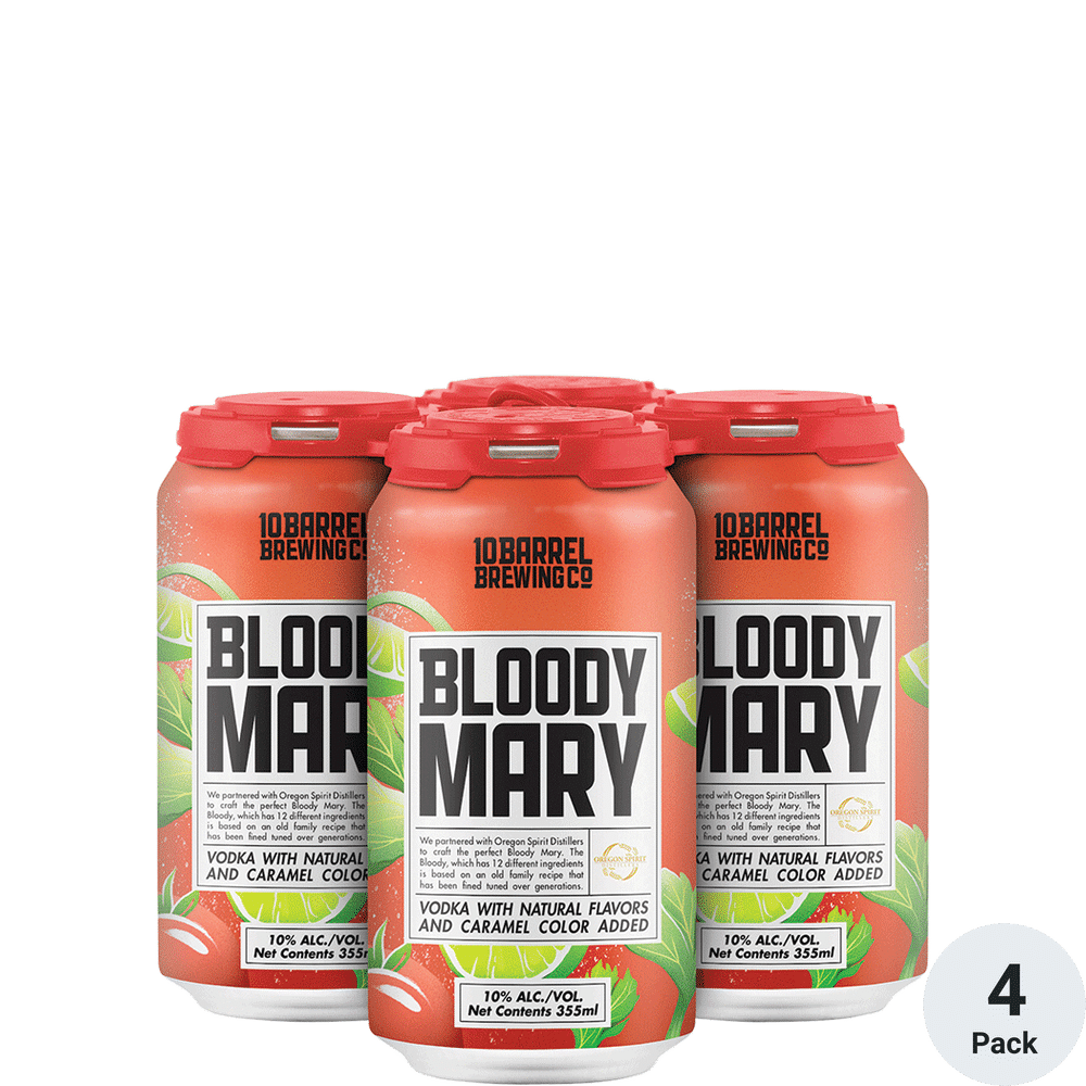 10 Barrel Bloody Mary Ready To Drink Cocktail (4) Pack Cans