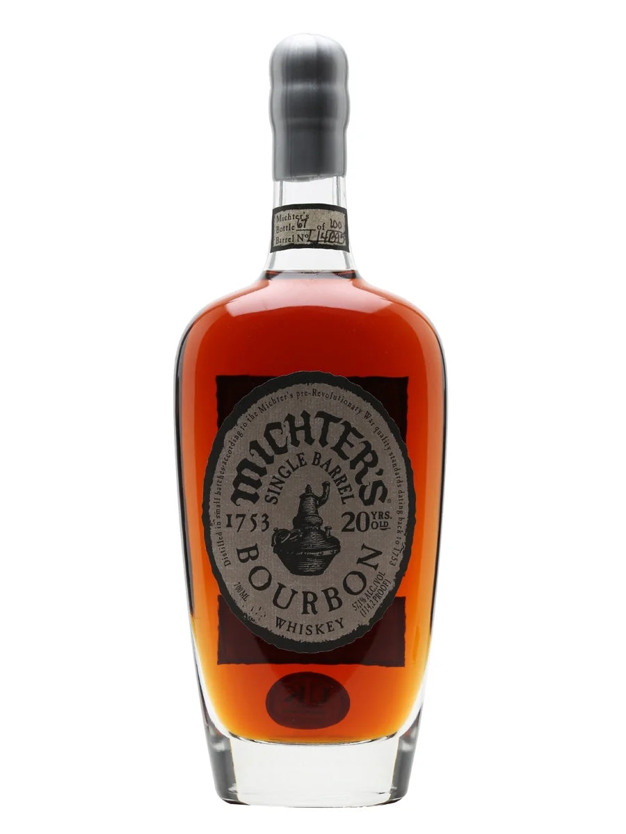 Michter's 20 años Single Barrel Bourbon 2015 Short Barrel Lanzamiento 21 de 157 con caja de whisky prístino