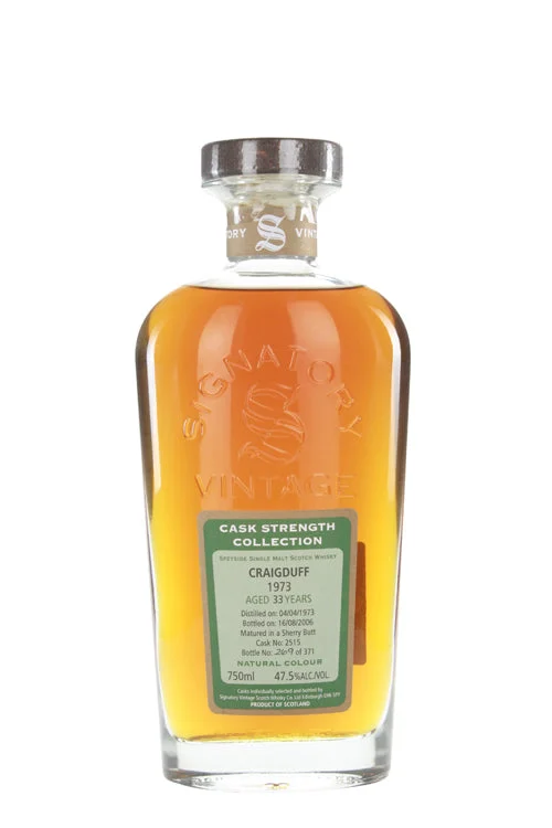 Craigduff 33 Year Old 1973 Cask Strength Single Malt Scotch Whisky - Whiskey