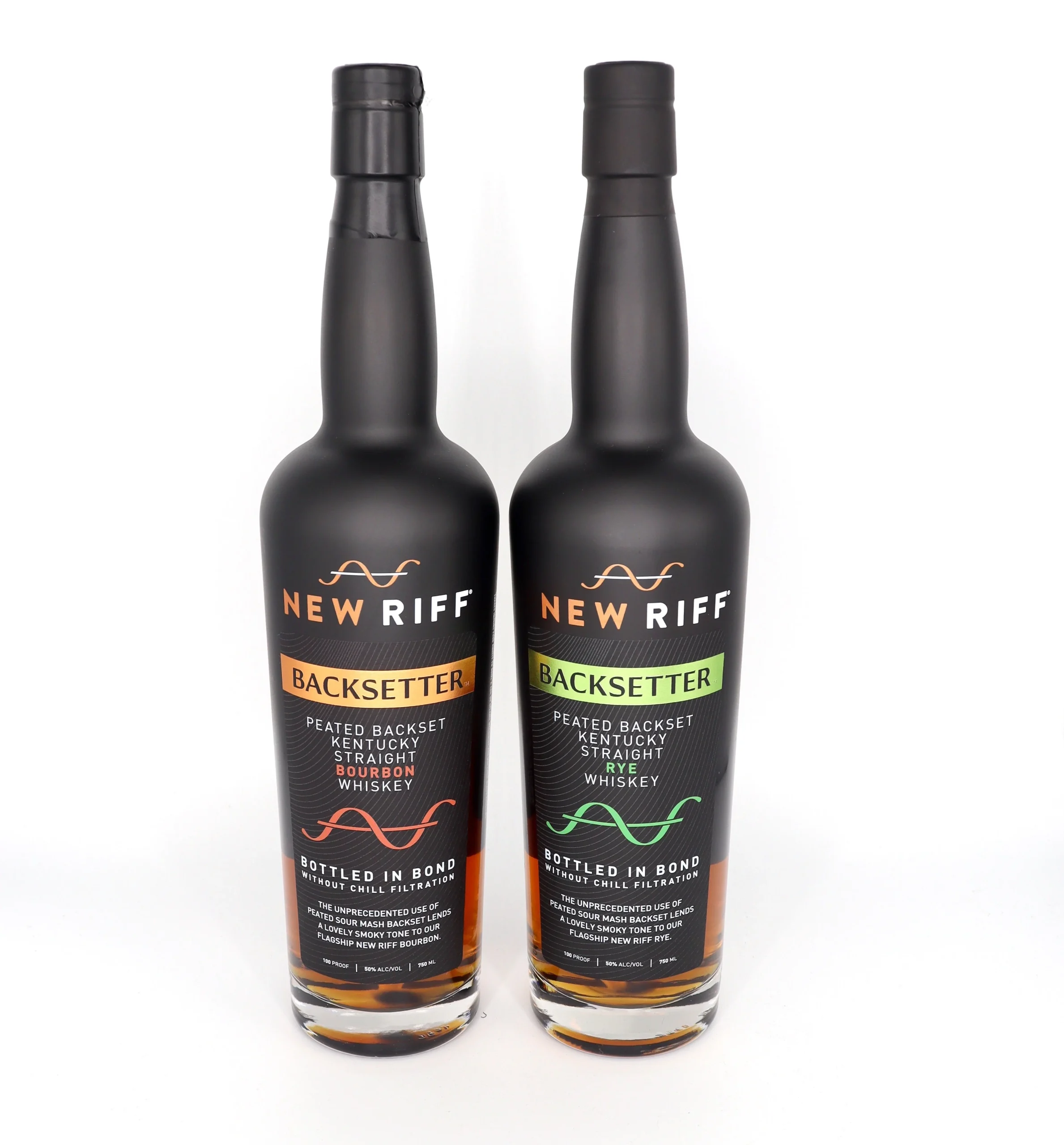 New Riff BACKSETTER Peated Rye and Bourbon 2 Bottle Set Whiskey