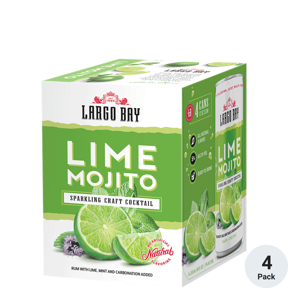 Mojito de lima Largo Bay | Paquete de 4 latas de 12 oz. - Listo para beber