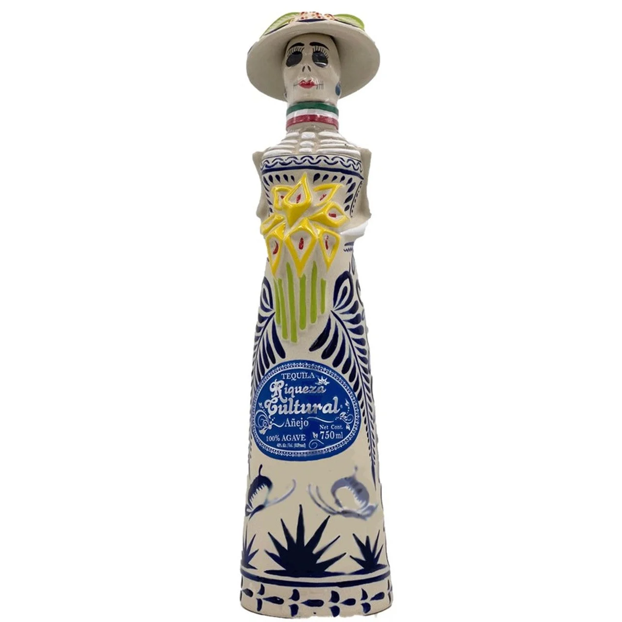 Riqueza Cultural Catrina Cerámica Añejo Tequila