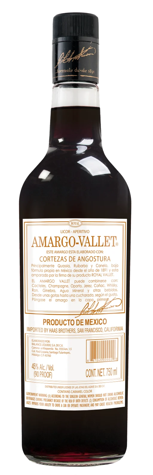 Amargo Vallet Aperitivo Liqueur