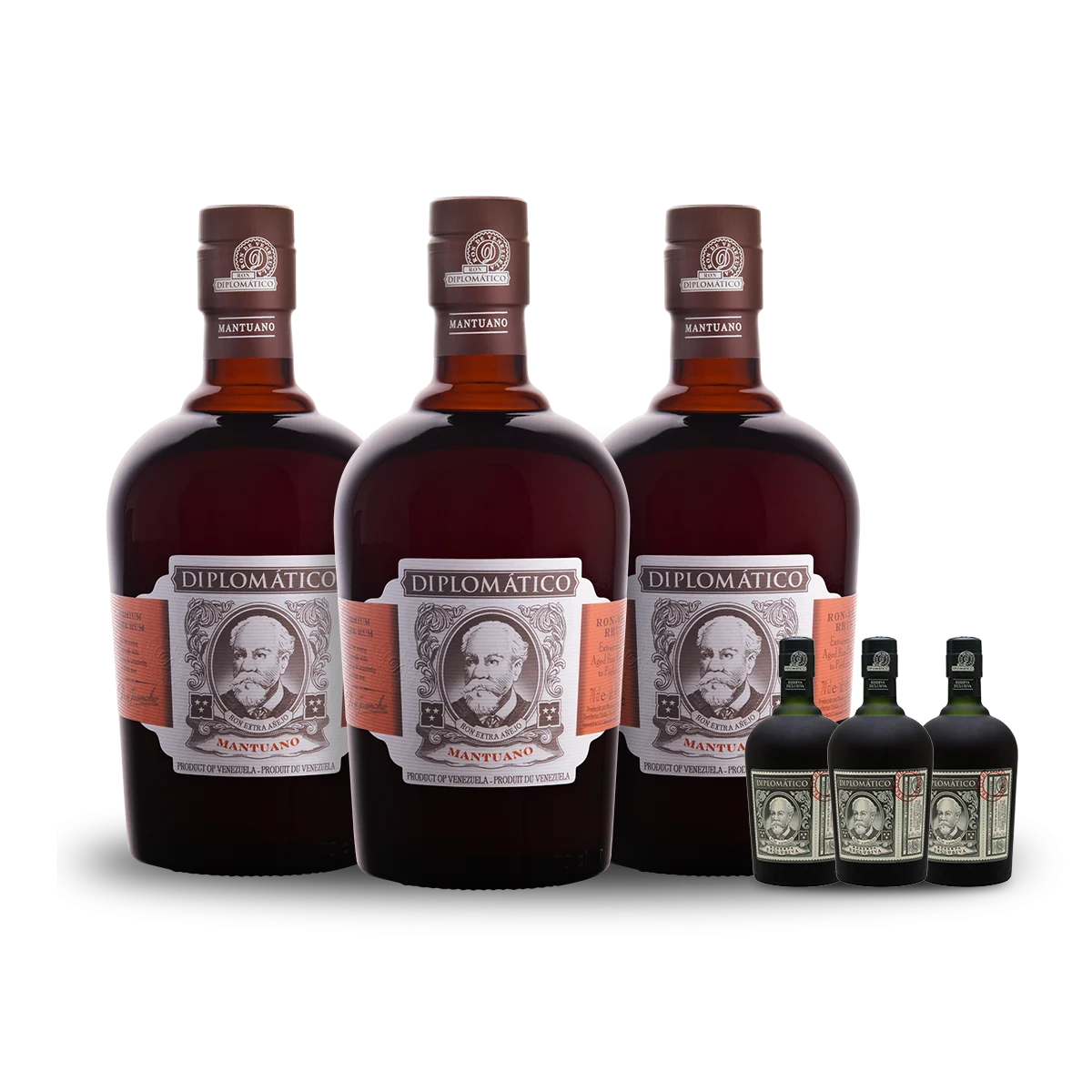 Diplomático Mantuano Rum (3) Bottle Bundle w/(3) free minis