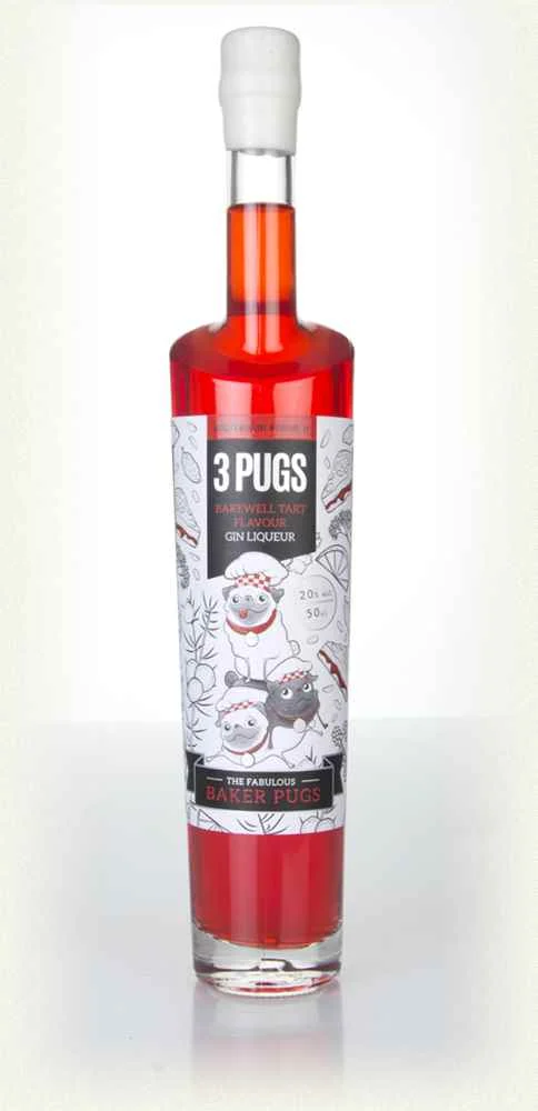 Licor de ginebra tarta Bakewell de 3 Pugs | 500ML