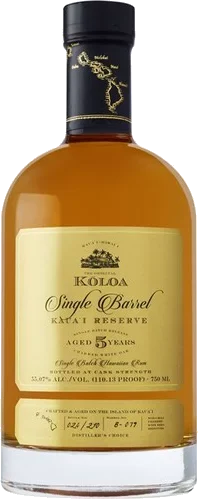 Koloa Kaua'i Reserve Single Barrel 5 year aged Barrel Strength Hawaiian Rum