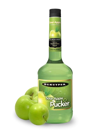 DeKuyper Sour Apple Pucker Schnapps Liqueur | 1L