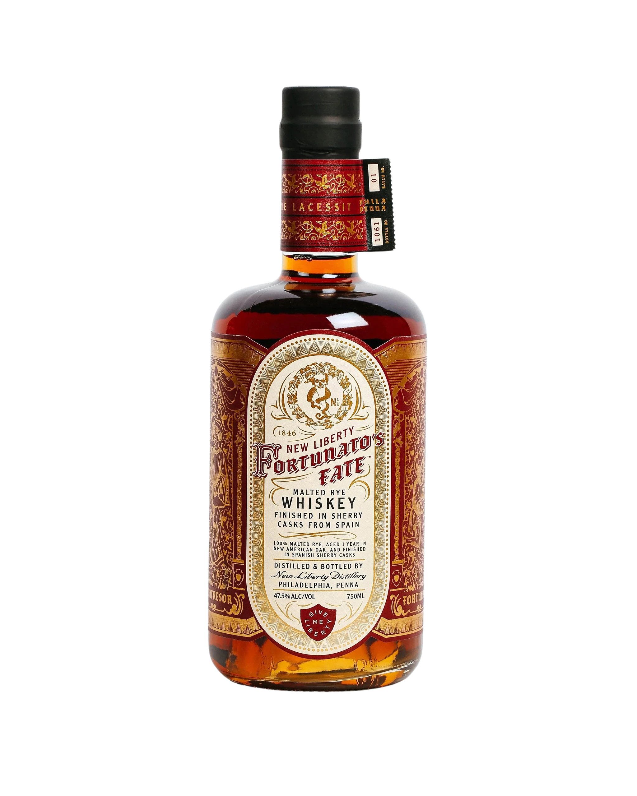 New Liberty Distillery Fortunato's Fate Rye Whiskey