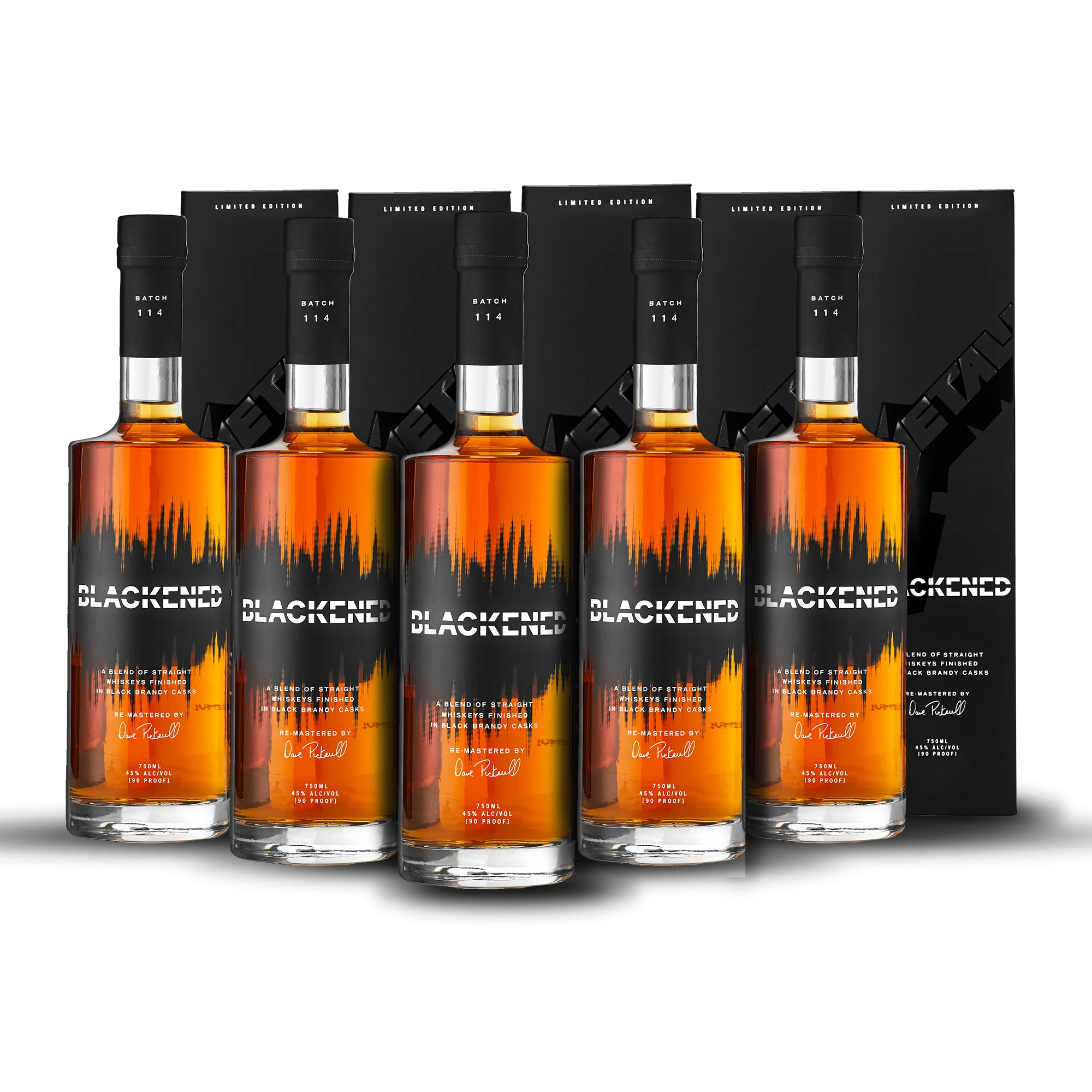 BLACKENED® AMERICAN WHISKEY | LIMITED BATCH 114 | THE BLACK ALBUM WHISKEY PACK COLLECTORS EDITION (5) **Collect One/Drink Four**