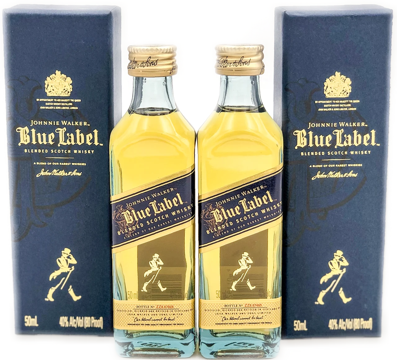 Johnnie Walker Blue Label Scotch Whisky 50ml Mini Bottles Set - Whiskey