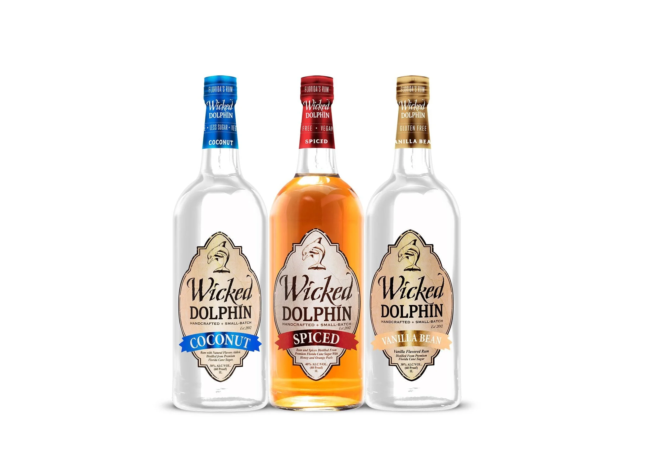 Wicked Dolphin | Coconut, Vanilla Bean & Spiced Rum (3) Bottle Bundle