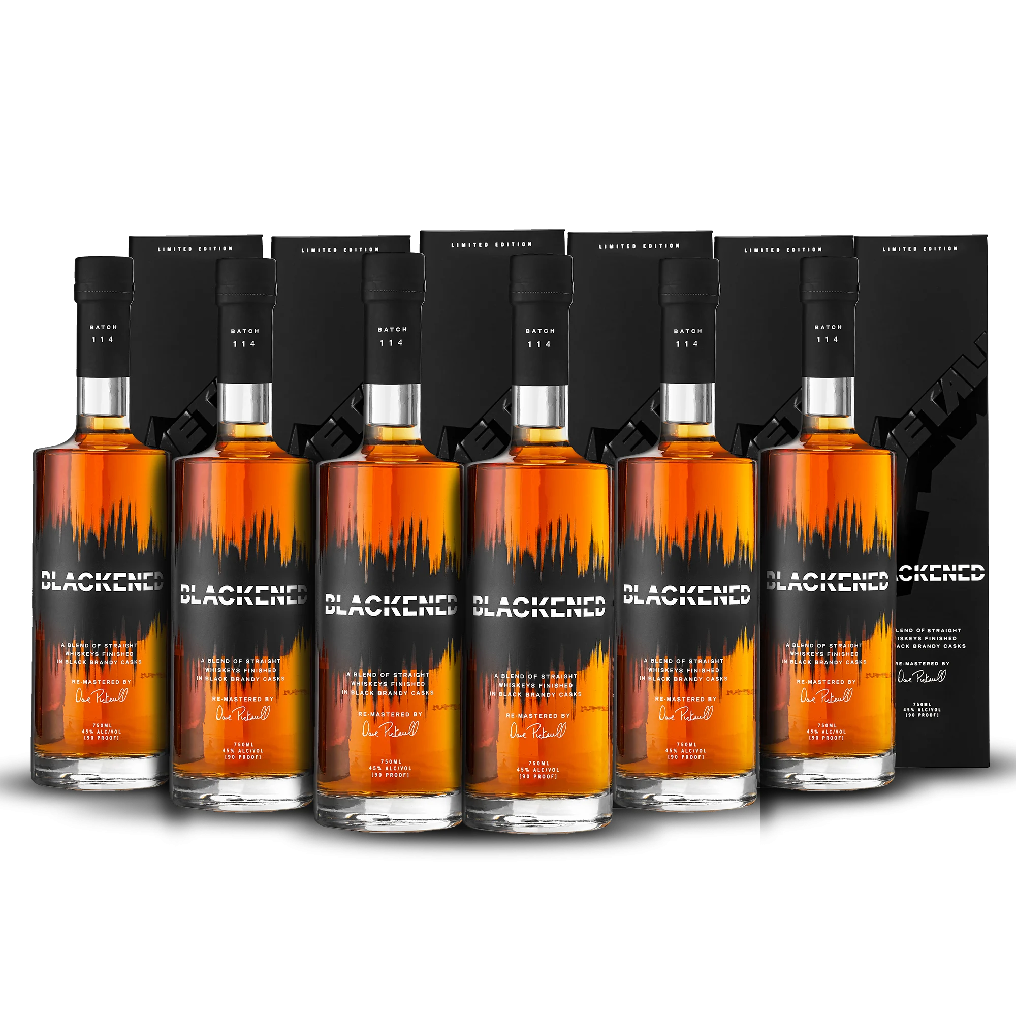 BLACKENED® AMERICAN WHISKEY | LIMITED BATCH 114 | THE BLACK ALBUM WHISKEY PACK COLLECTORS EDITION (6) **Collect One/Drink Five** - Whisky