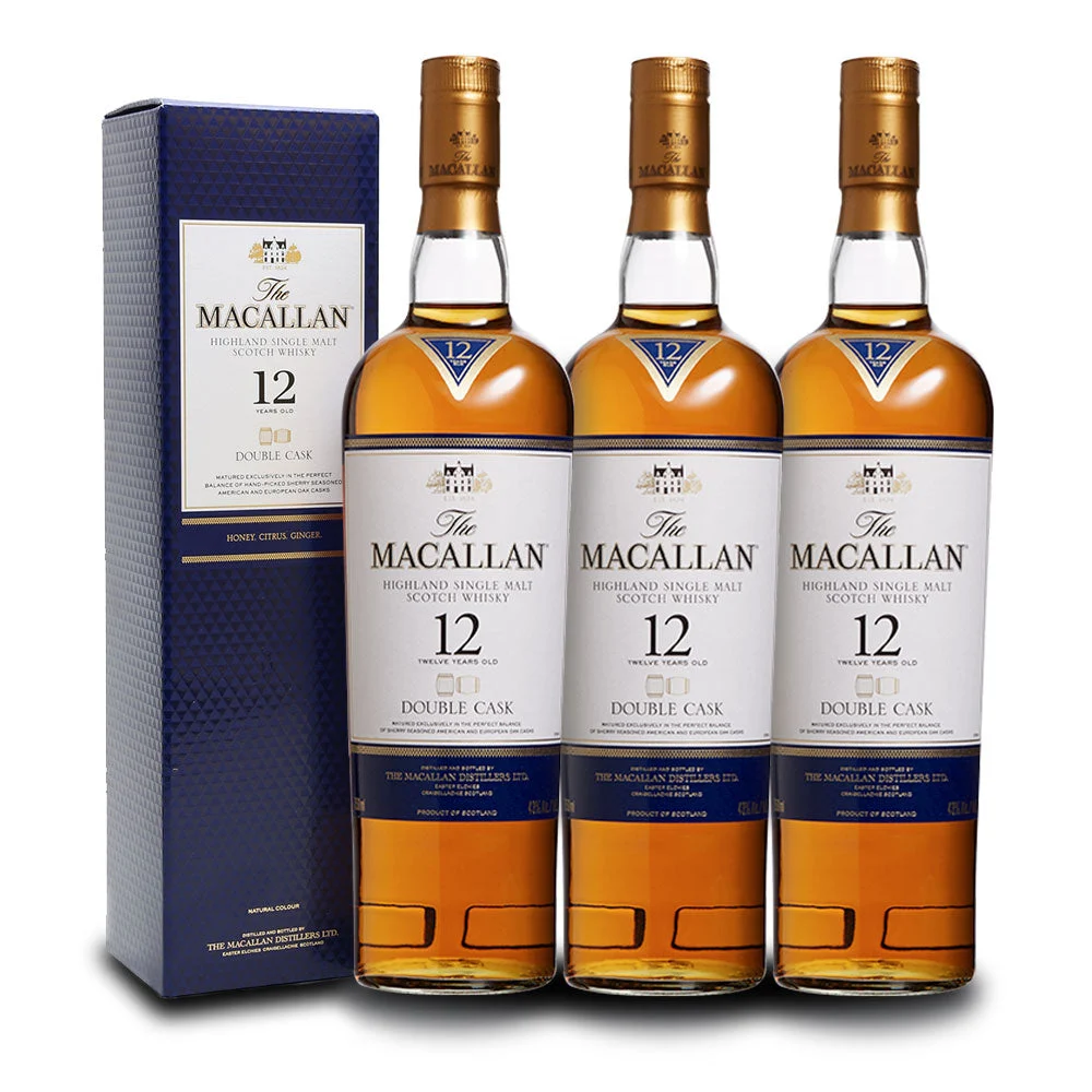 The Macallan Double Cask 12 años (3) paquete de botellas - Whisky