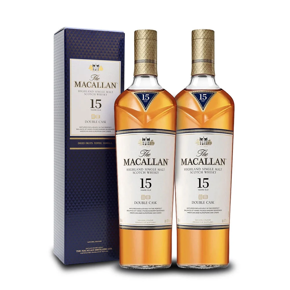 The Macallan Double Cask 15 años (2) paquete de botellas - Whisky