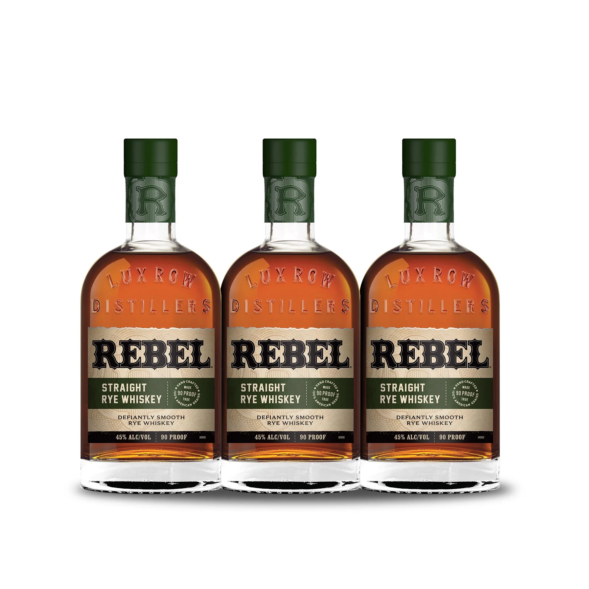 Rebel Straight Rye Whiskey (3) Bottle Bundle