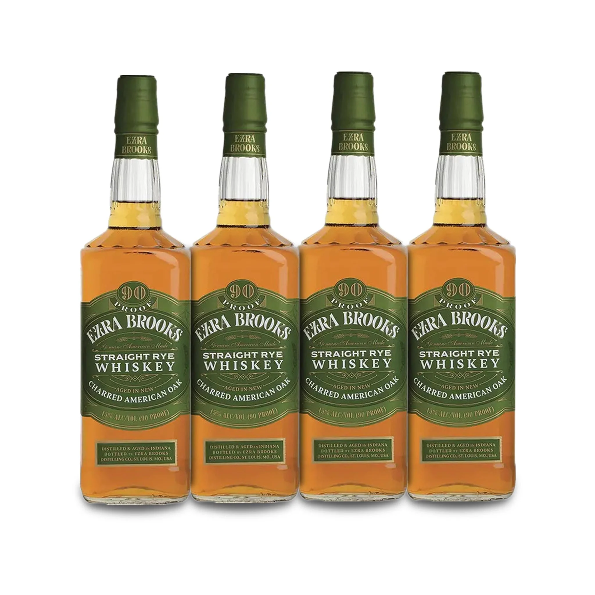 Ezra Brooks Straight Rye Whiskey (4) Bottle Bundle