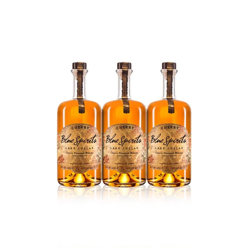 Blue Spirits Cherry Flavored Whisky (3) Bottle Bundle - Whiskey