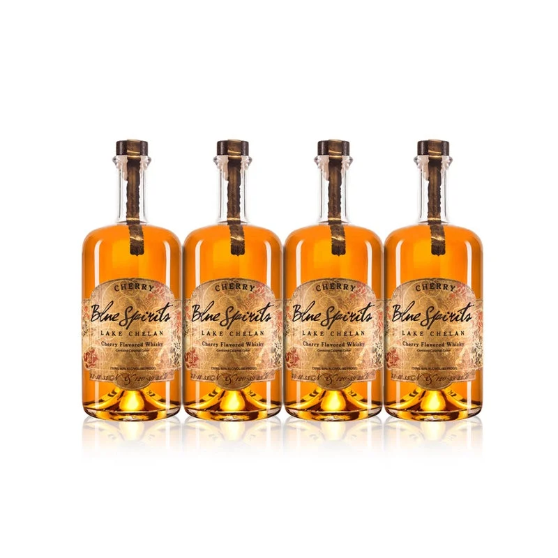 Blue Spirits Cherry Flavored Whisky (4) Bottle Bundle - Whiskey