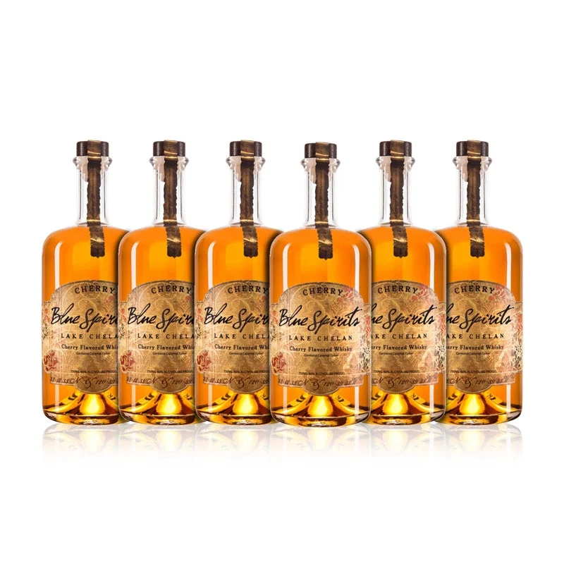 Blue Spirits Cherry Flavored Whisky (6) Bottle Bundle - Whiskey