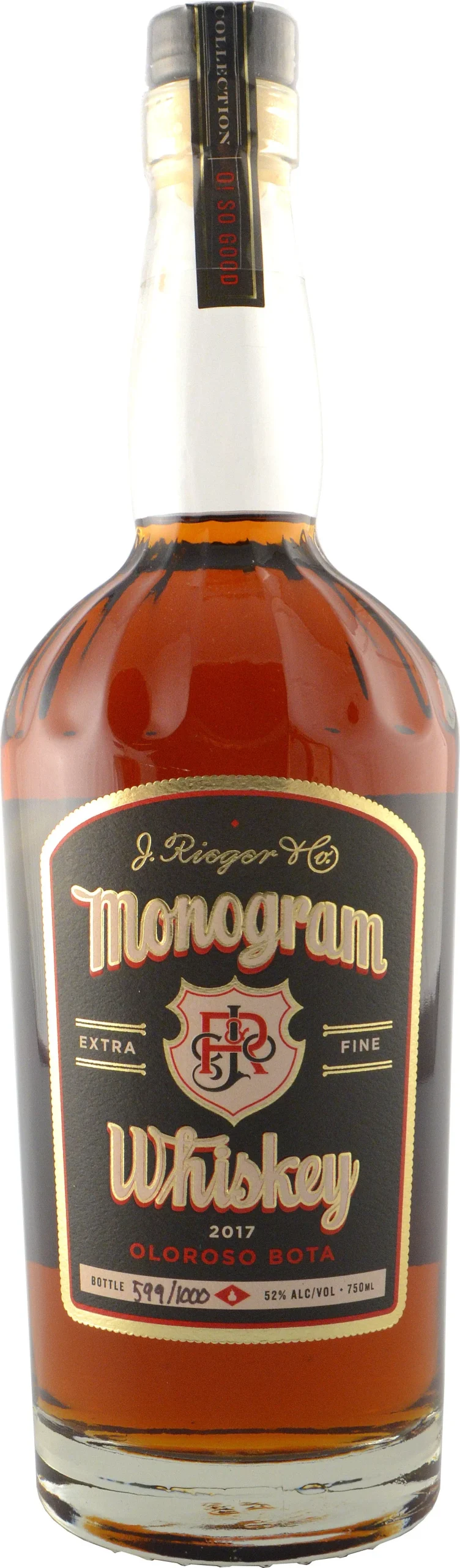 J. Rieger & Company Monogram Oloroso Sherry Bota Finished 2018 Limited Release 2020 Whiskey