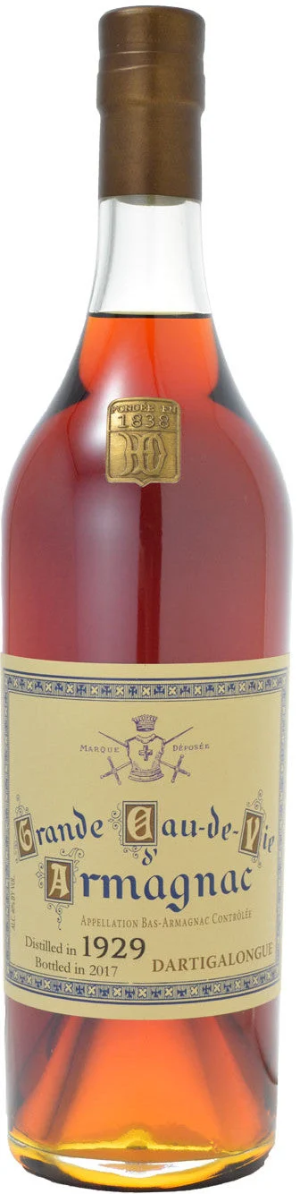 Dartigalongue Vintage Armagnac Rare Vintages 1929 Armagnac