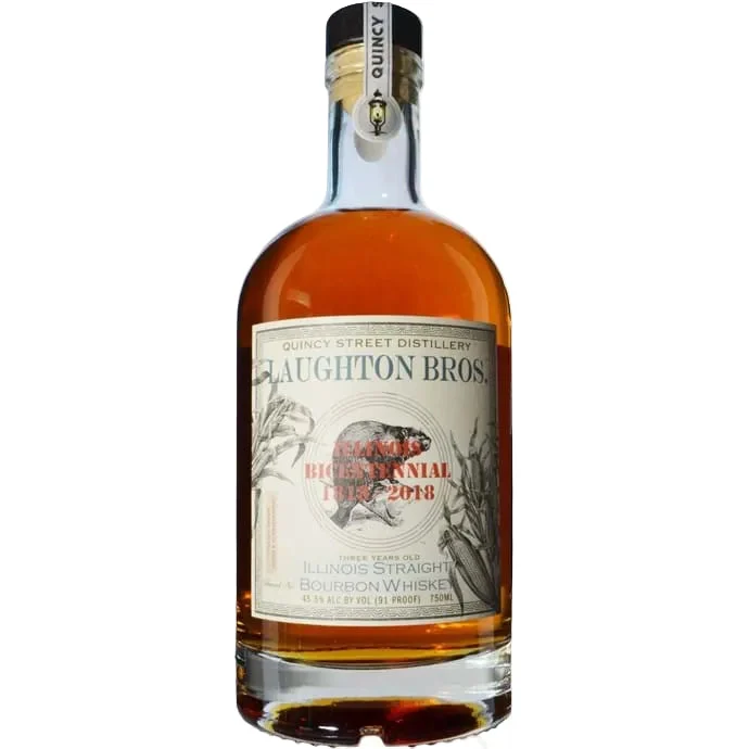 Quincy Street Distillery Laughton Brothers Whisky Bourbon puro de Illinois de 3 años