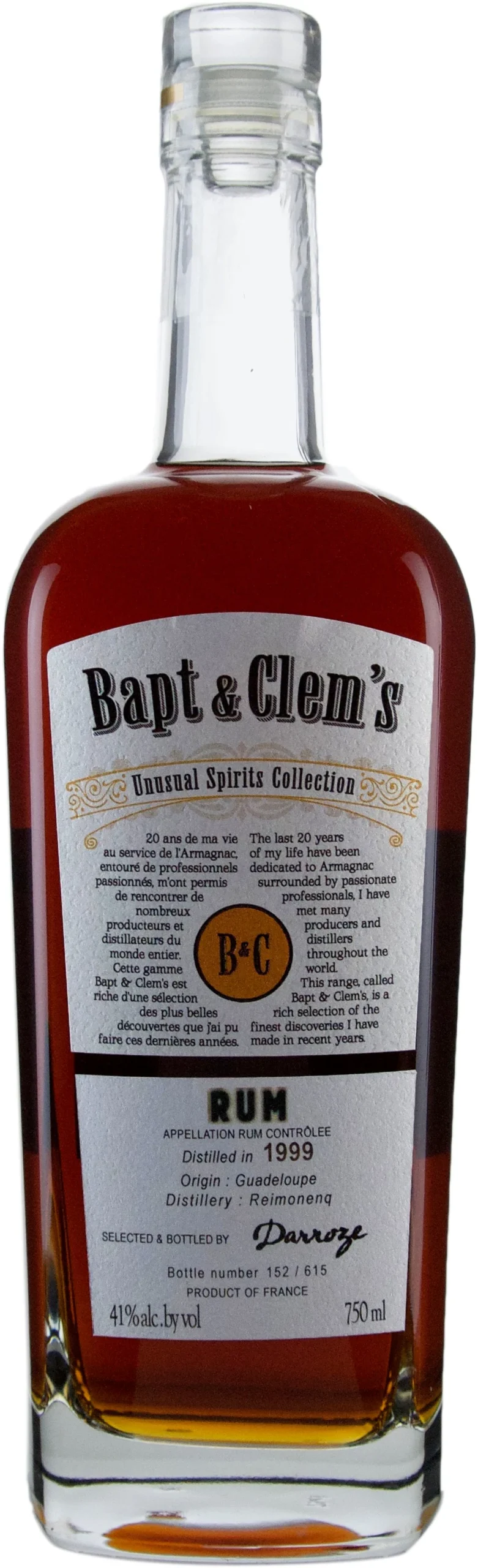 Bapt & Clem's Vintage Guadelope 1999 Rum