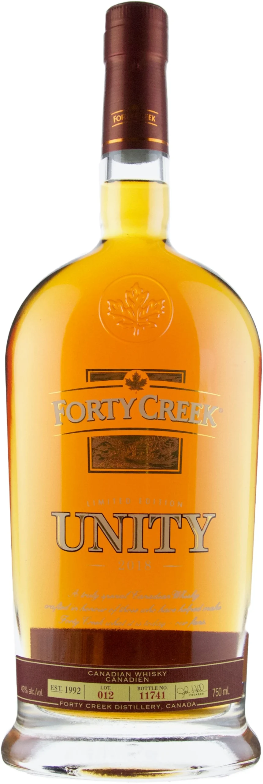 Forty Creek Unity Limited Release 2018 Canadian Whiskey