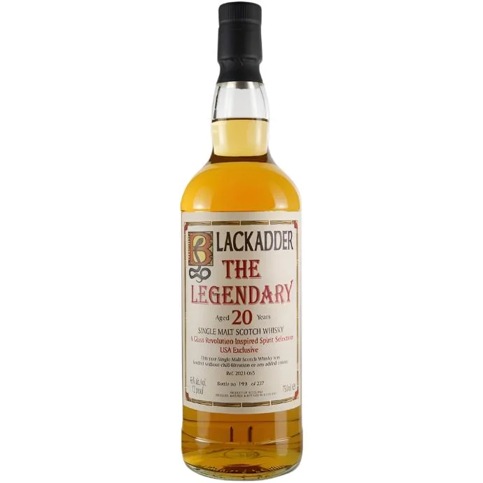 Blackadder The Legendary 20 year Old Speyside Single Malt Formerly Labeled Burnside Scotch Whisky - Whiskey