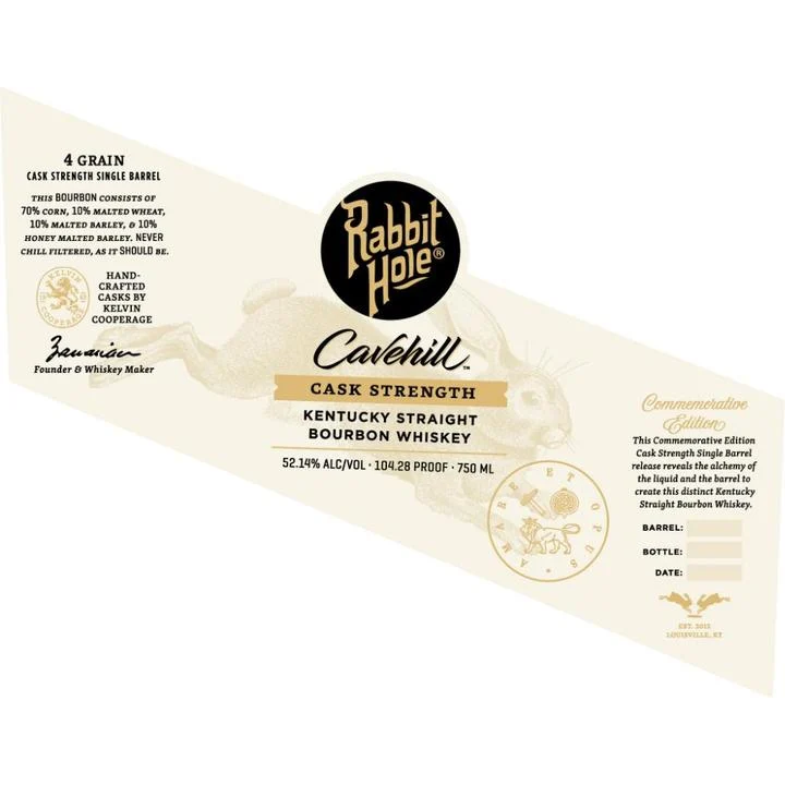 Rabbit Hole Cavehill Cask Strength Commemorative Edition Kentucky Straight Bourbon Whiskey