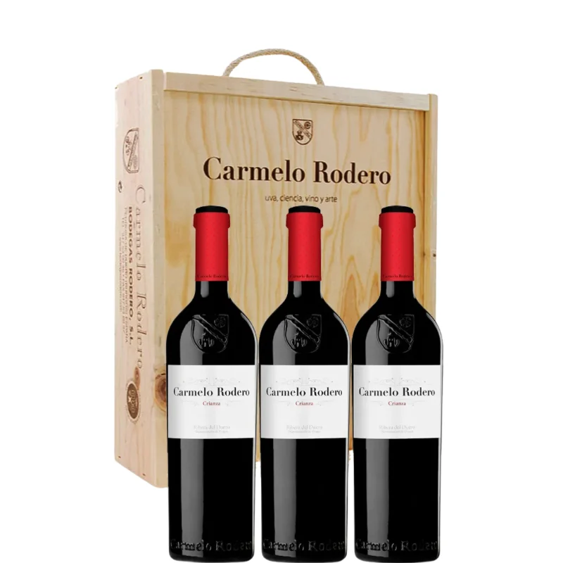 CARMELO RODERO Crianza x3 + caja madera - Bodegas Carmelo Rodero