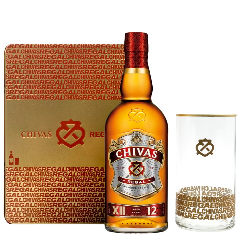 Chivas Regal 12 Estuche de metal + vaso - Chivas Brothers