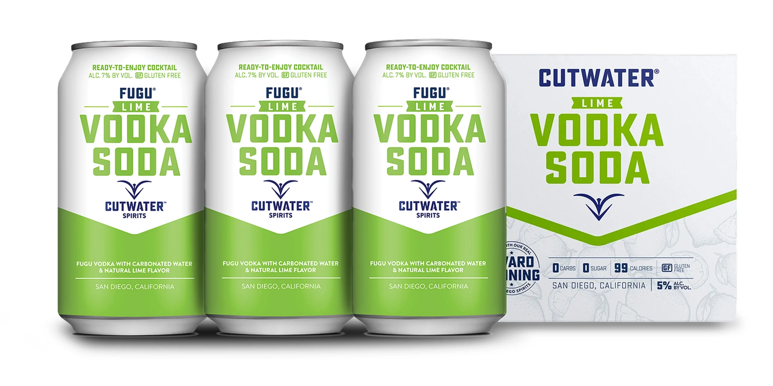 Cortamar | Fugu Lime Vodka Soda (4) Latas de paquete - Listo para beber