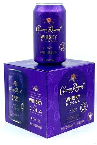 Crown Royal Whisky & Cola (4) Pack Cans - Ready To Drink