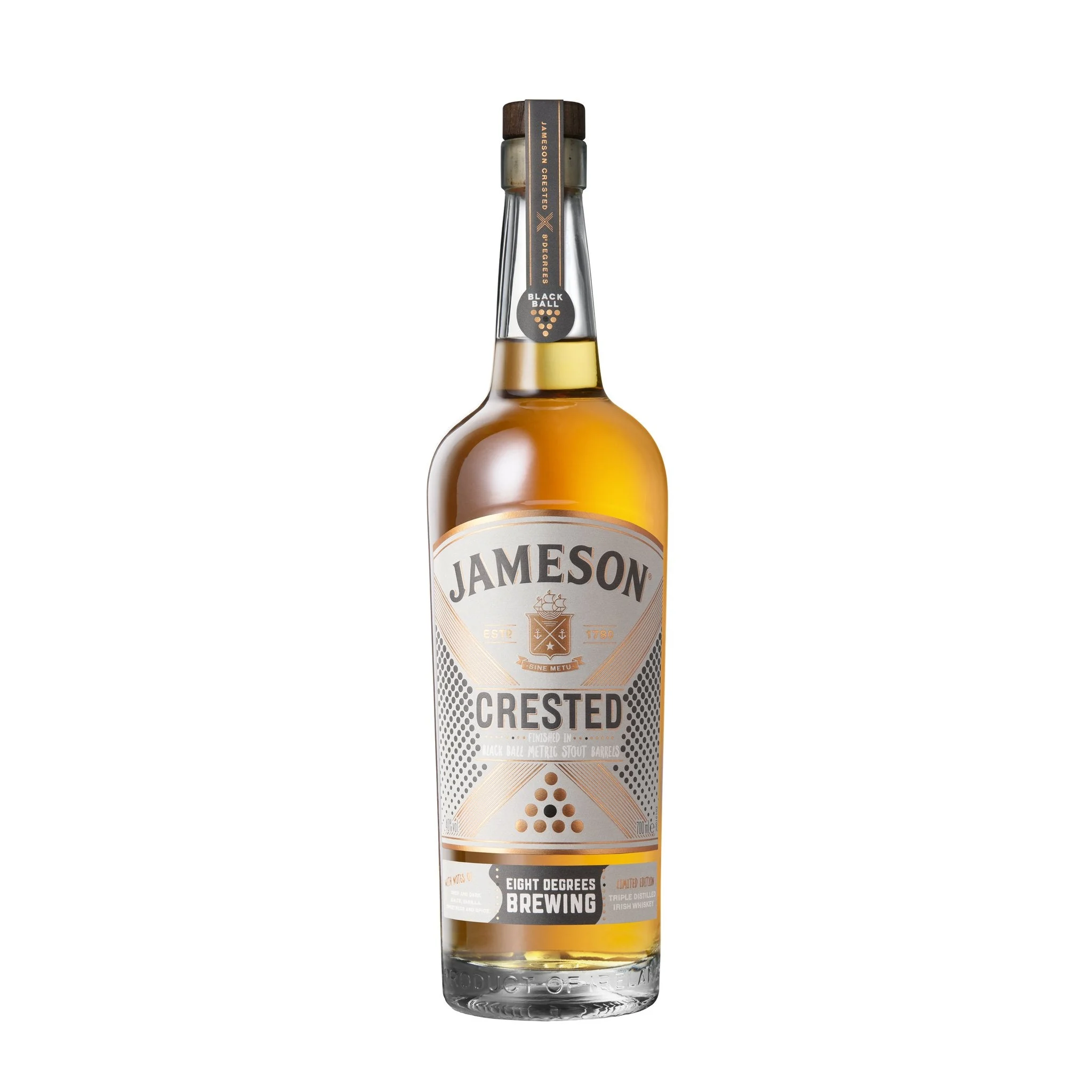 Jameson Crested Irish Whiskey | Black Ball Metric Stout Barrel Finished | 700ML - Whisky