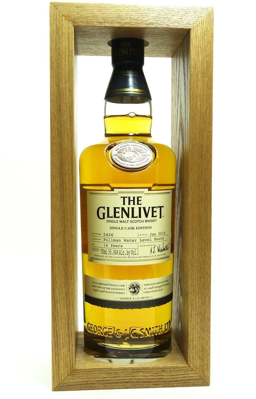 The Glenlivet Single Cask Pullman Water Level Route 14 Year Old Single Malt Scotch Whisky - Whiskey