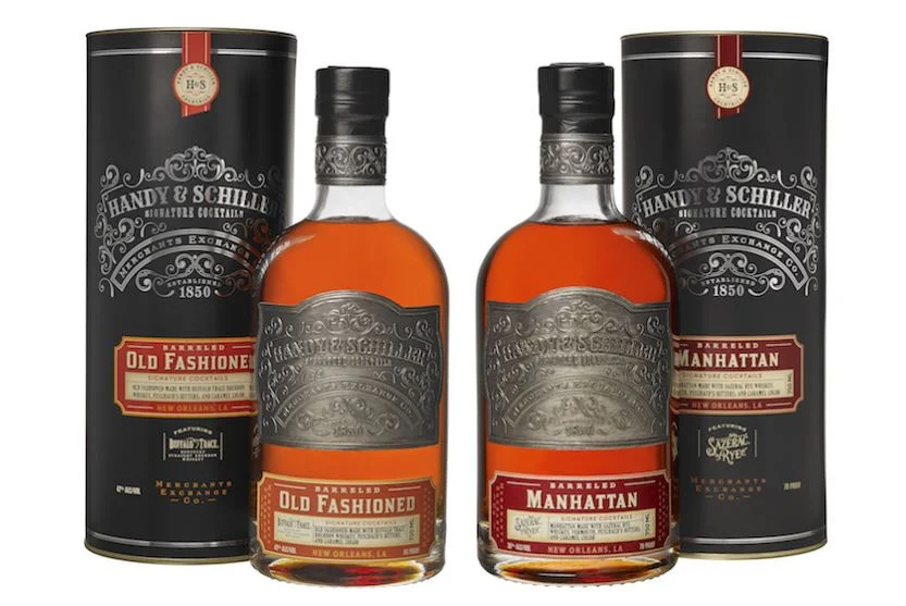 Handy Schiller Buffalo Trace "Barrel Aged" Old Fashioned & Sazerac Rye "Barrel Aged" Manhattan Set - Ready To Drink