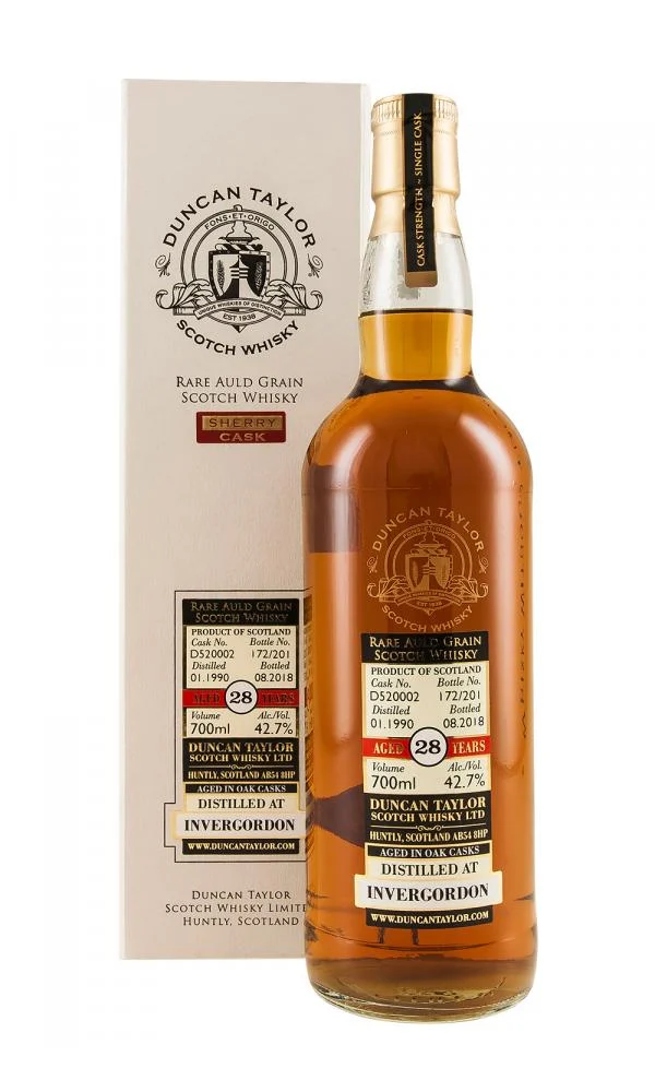 1990 Duncan Taylor Rare Auld Invergordon 28 Year Old Grain Scotch Whisky | 700ML - Whiskey