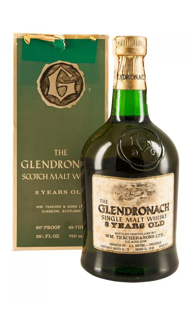 Glendronach 8 Year Old Teacher's 1960s / Ruffino Import Single Malt Whisky - Whiskey