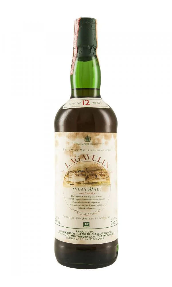 Lagavulin 12 años White Horse 1980s / Montenegro Importación de whisky escocés de malta Islay - Whiskey