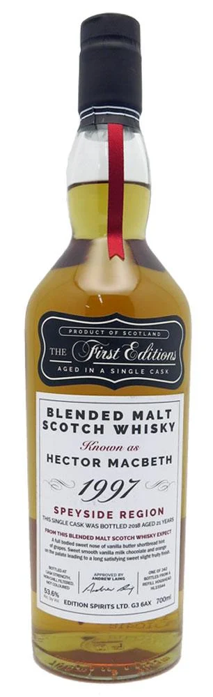 Hector Macbeth 1997 21 Year Old "First Edition" Single Barrel 53.7% Cask Strength Blended Malt Whiskey | 700ML
