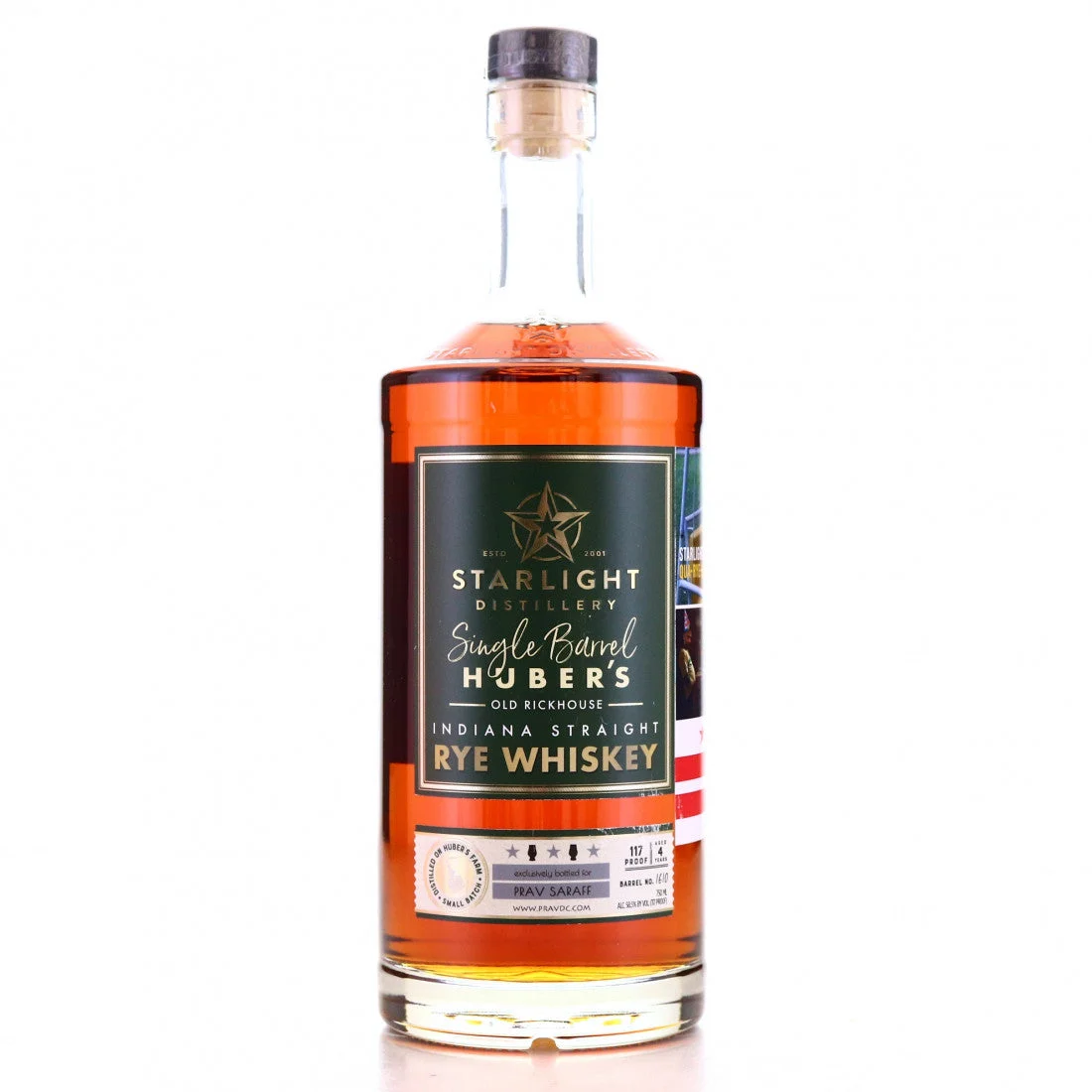 Starlight Distillery Single Barrel Indiana Straight Rye Whiskey