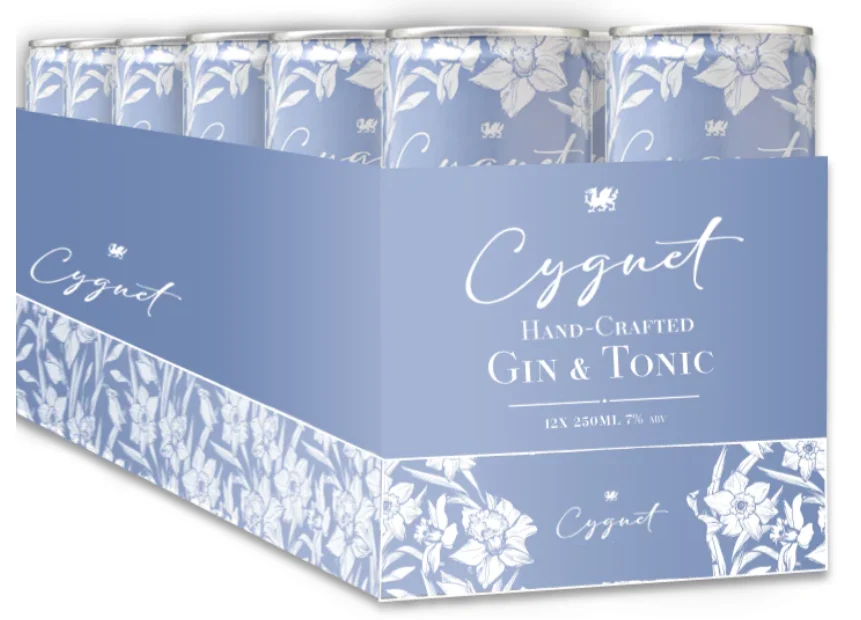 Katharine Jenkins | Cygnet Welsh Dry Gin & Tonic (12) Pack Cans - Ready To Drink