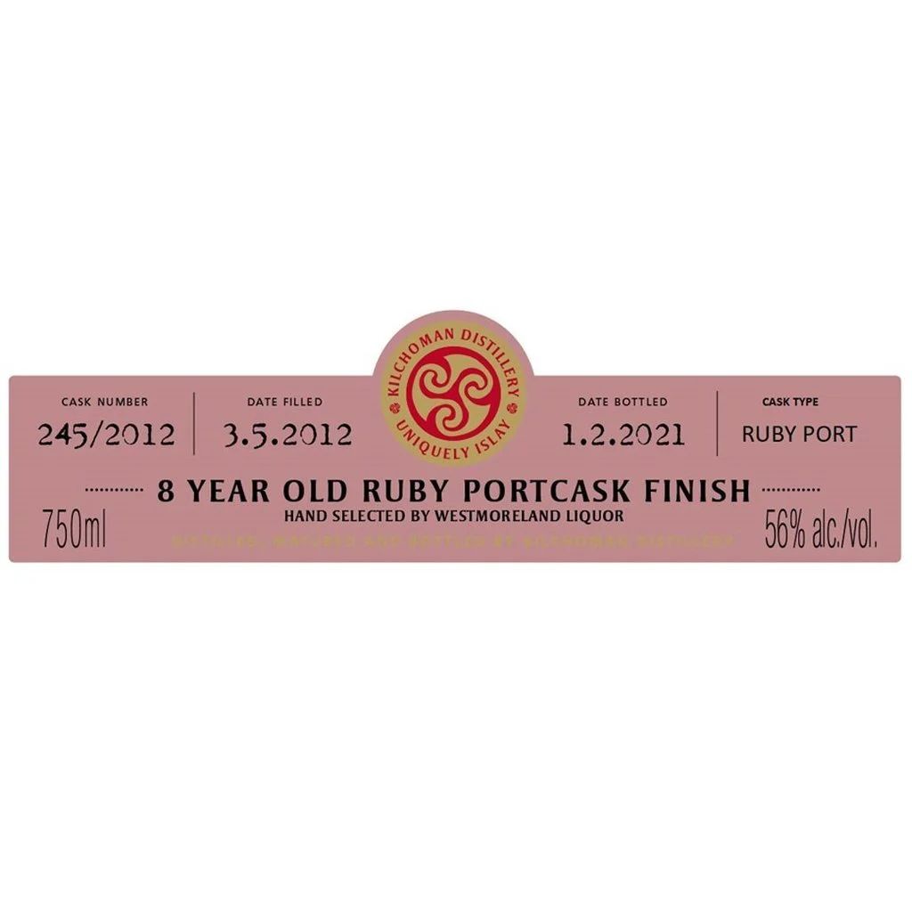 Whisky de pura malta Kilchoman 8 años Ruby Port Cask Finish - Whiskey